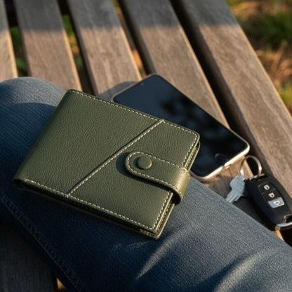 STAN Trovane Mens Bifold Leather Wallet Creative Military Green